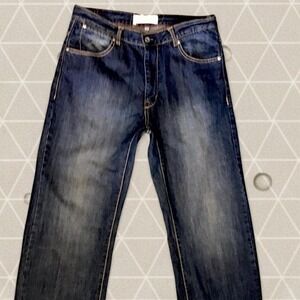 Papardenim & Cloth Navy Blue Wide Leg Jeans Size 34x32